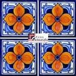 Azulejo Talavera modelo Flor Árabe en 10.5 x 10.5 cm, ideal para baños y cocinas mexicanas lo encuentras en Rústicos Artesanales visítanos en nuestra web www.rusticosartesanales.com