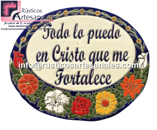 Guirlanda Flores Fondo Azul Ovalada