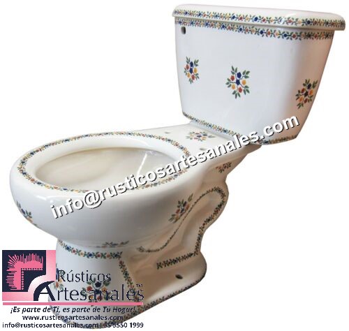 WC de Talavera Bouquet Taza Larga con Tanque (sin herrajes ni asiento)