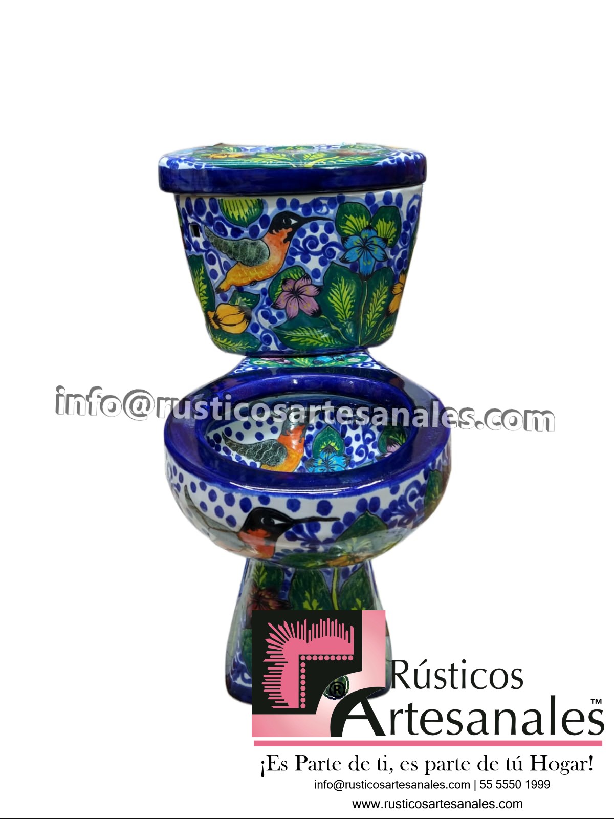 WC de Talavera Colibrí Taza Corta con Tanque (sin herrajes ni asiento)