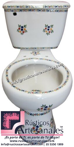 WC de Talavera Bouquet Taza Corta con Tanque (sin herrajes ni asiento)