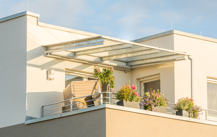 VSG Glas für Terrassenüberdachung und Balkondach