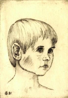 04 Christian [5 Jahre] - Kaltnadelradierung, 9x6,2cm (10.1981) - nach eigener Zeichnung