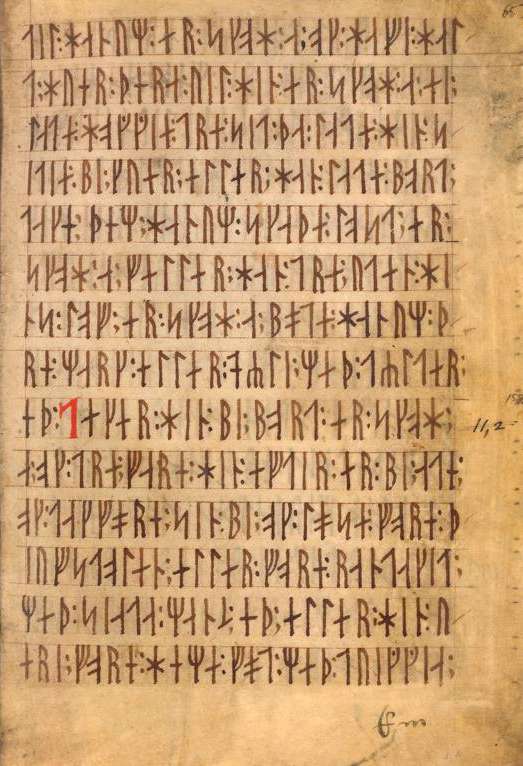 Un des rares manuscrits en rune le Codex Runicus 1300 Danemark