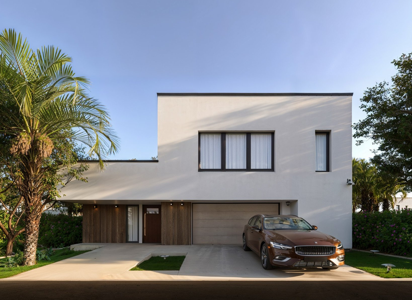 modern villa exterior architectural visualization with landscaping - Dionis Studio