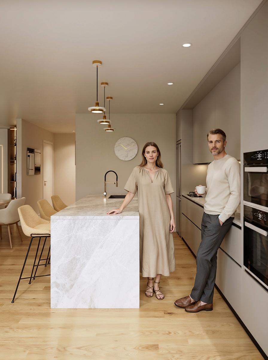 modern kitchen interior architectural visualization for residential design - Dionis Studio