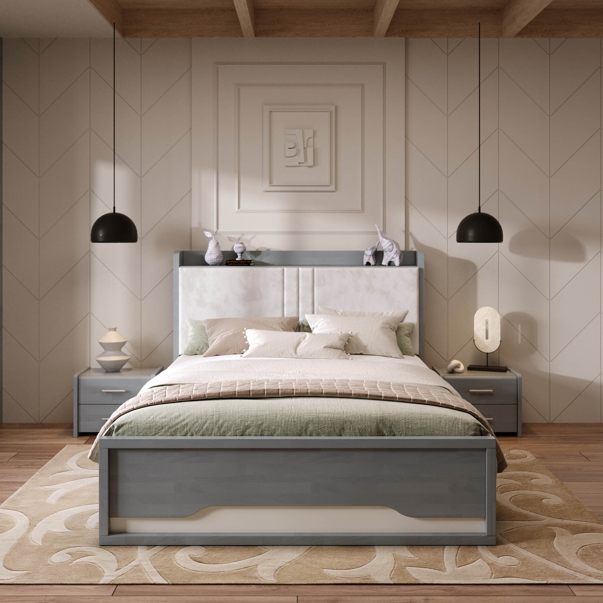 contemporary bedroom interior visualization for interior design studio - Dionis Studio