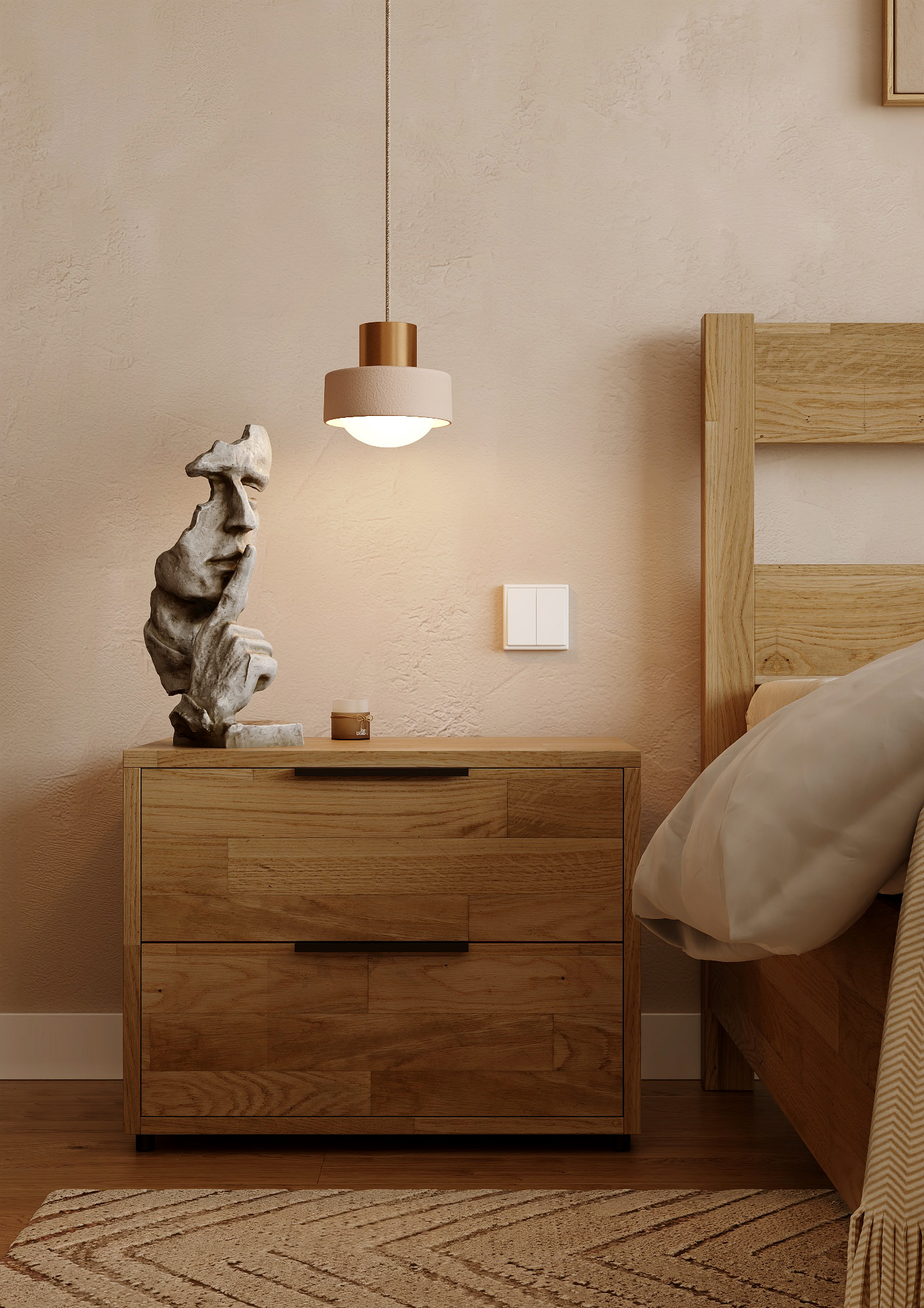 lifestyle bedroom interior architectural visualization for private home - Dionis Studio