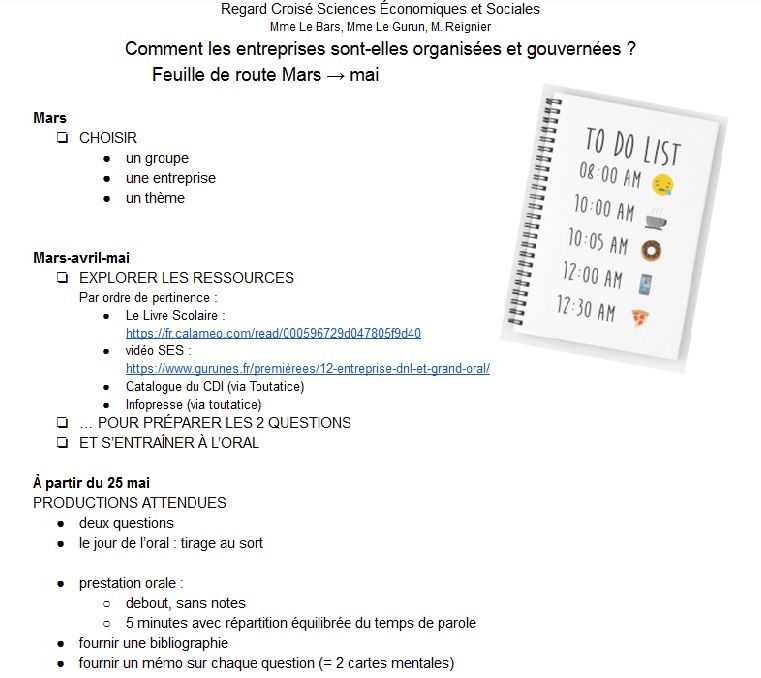 12 Entreprise Dnl Et Grand Oral Gurunes Sciences Eco Et Sociales Au Lycee