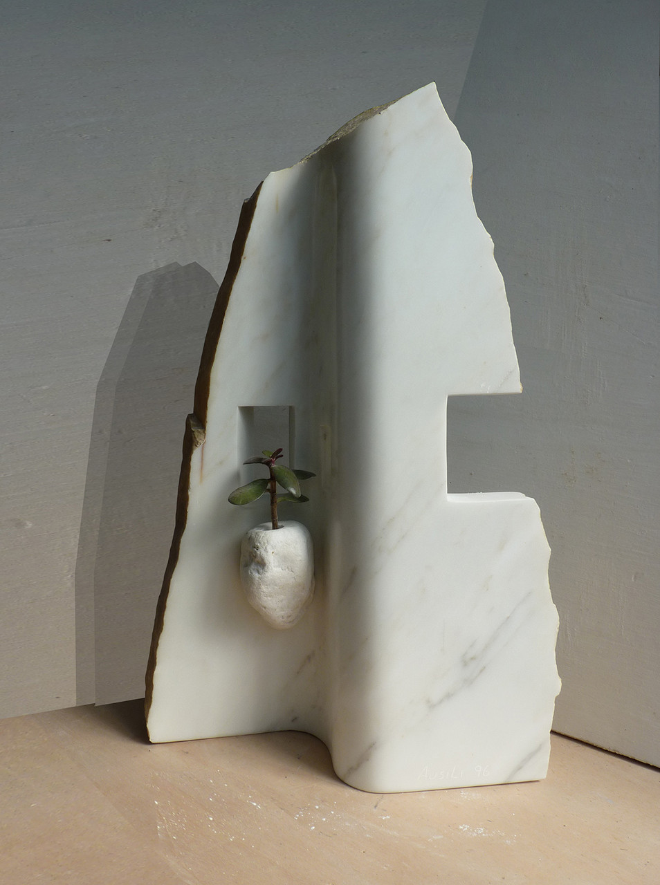 Hanging Garden - 2015 - White marble  and little tree
