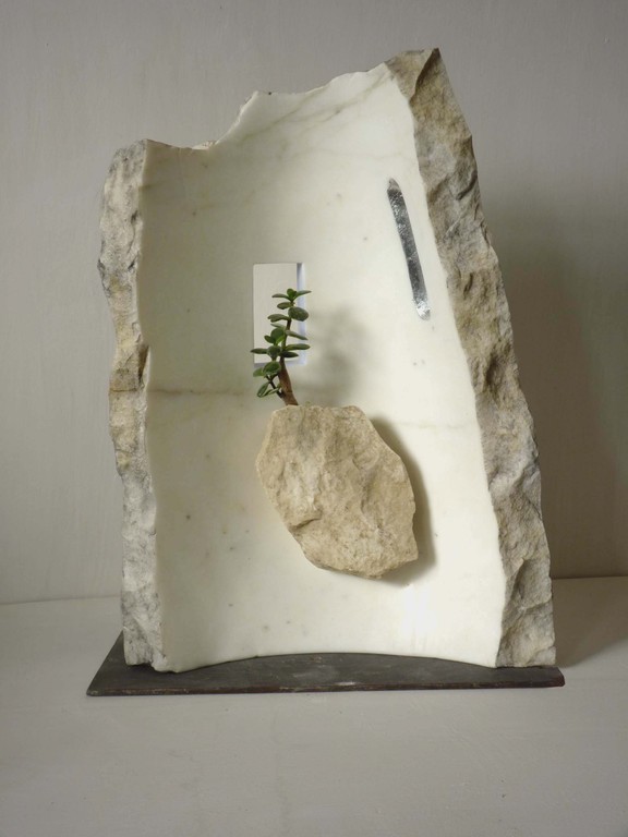 Hanging Garden - 2011 - White marble, leaf silver and little tree
