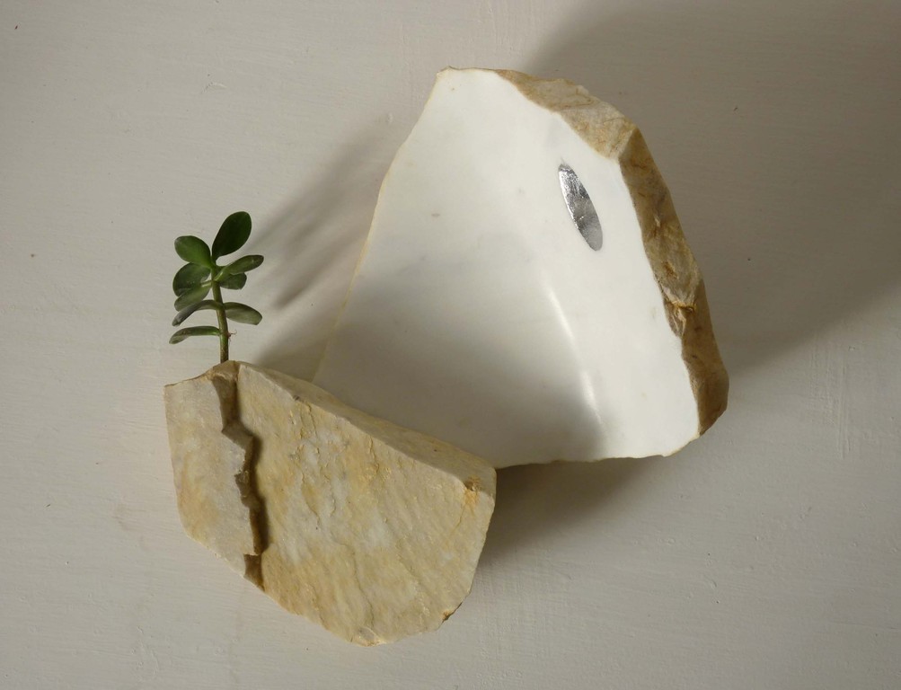 Hanging Garden - 2012 - White marble, leaf silver  and little tree