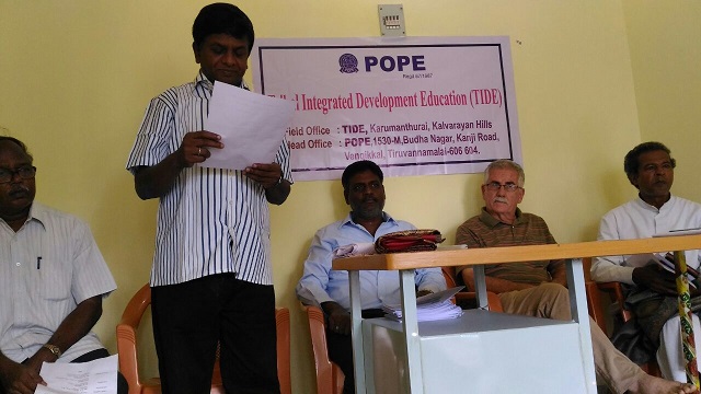 Rev. Fr. Clement Rosario, secretary of Legal Commission, Vellore Diocese giving his special address.