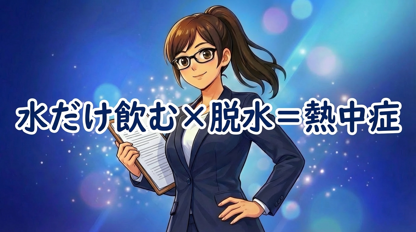 水だけでは熱中症は防げない、熱中症のメカニズムを解説。