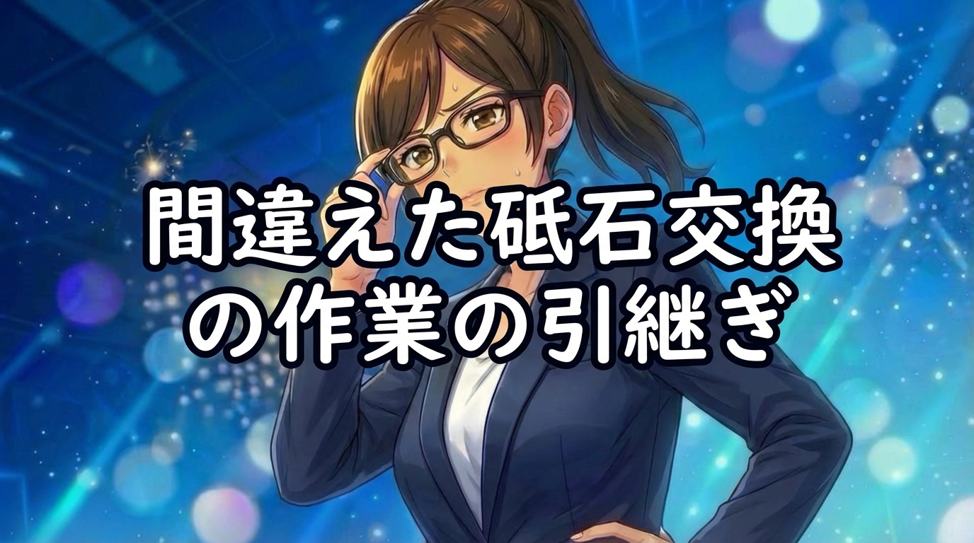前日からつけたままの砥石を使った。それは事故の引き継ぎをしたのと同じだ。
