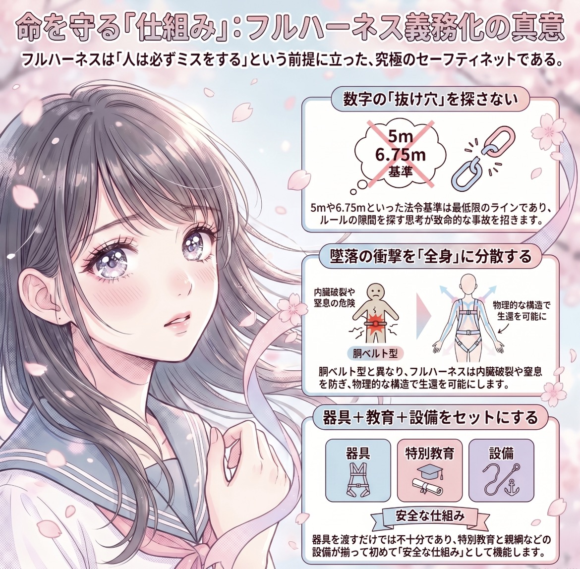フルハーネス安全帯の着用基準。「何メートルから」と調べる前に組織が知るべき残酷な真実