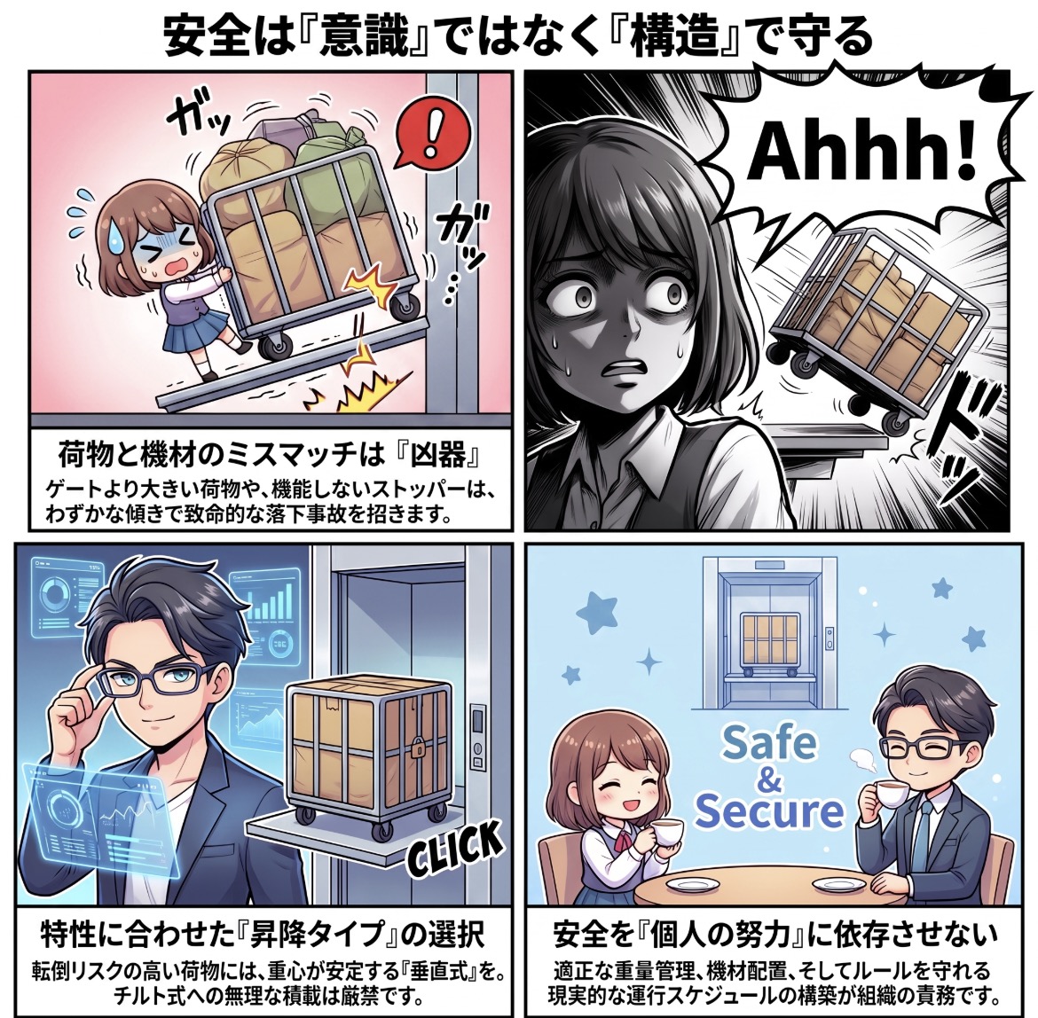 荷のサイズに合わない昇降板では荷は落ちる。テールゲートリフター事故を防ぐ「物理的」な適合ルール