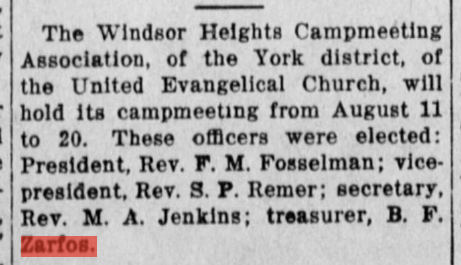 From the Fulton County News (McConnellsburg, PA) 11 June 1912