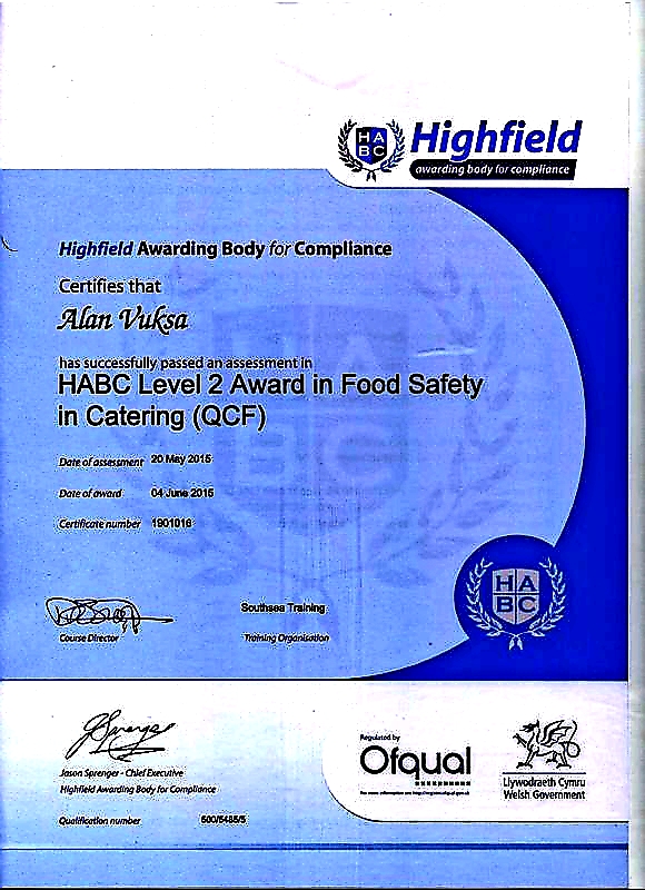 Food Safe Level II