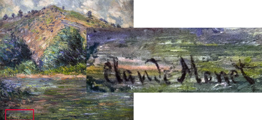 Falsificazione del dipinto di Monet "Sulle rive della Senna a Port Villez", ca. 1920, olio su tela, ©Wallraf-Richartz Museum, Colonia