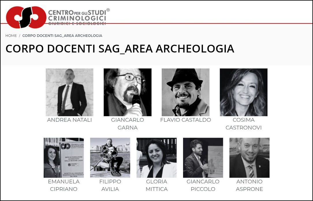 SCUOLA BIENNALE DI ALTA FORMAZIONE IN ARCHEOLOGIA GIUDIZIARIA® E  CRIMINI CONTRO IL PATRIMONIO CULTURALE  – SAG –