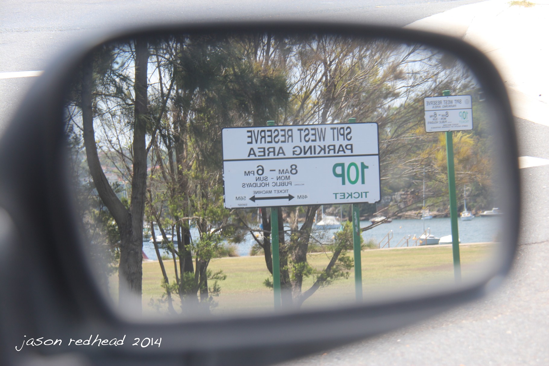  19-01-14 please can i have at least one red light; after getting every red light from long reef beach i saw this in my rear view mirror while stopped waiting for a green at the spit bridge, mosman, nsw 