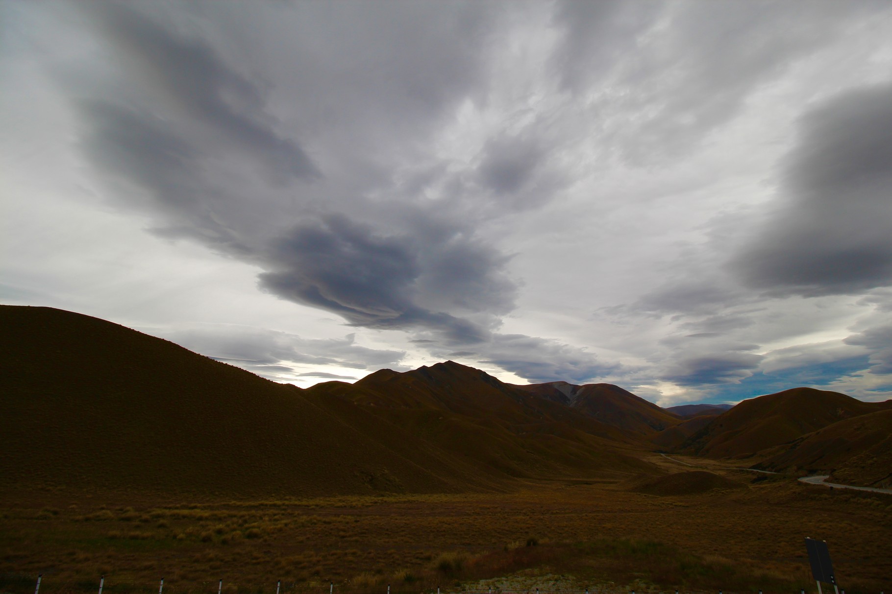 Final light on the Lindis Pass