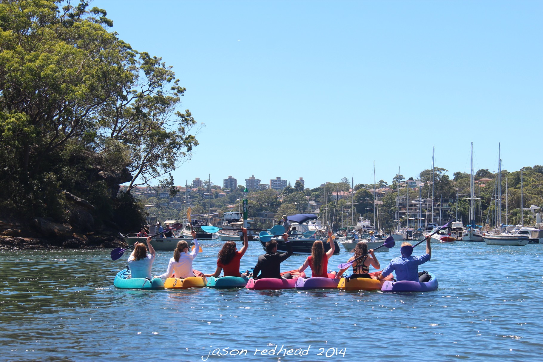  09-02-14 time to suit up; i did a photo shoot today for fitnessangels.com.au, everyone was dressed in business outfits. so much fun. beautiful day to be out on the water, tunks park, northbridge, nsw 