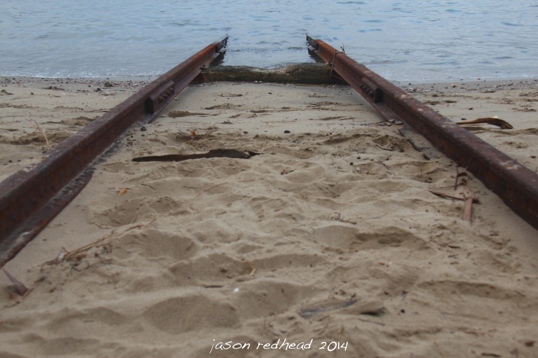  12-02-14 abondoned; railway tracks for a train or a boat or a car or a hovercraft? queen victoria reserve, nsw