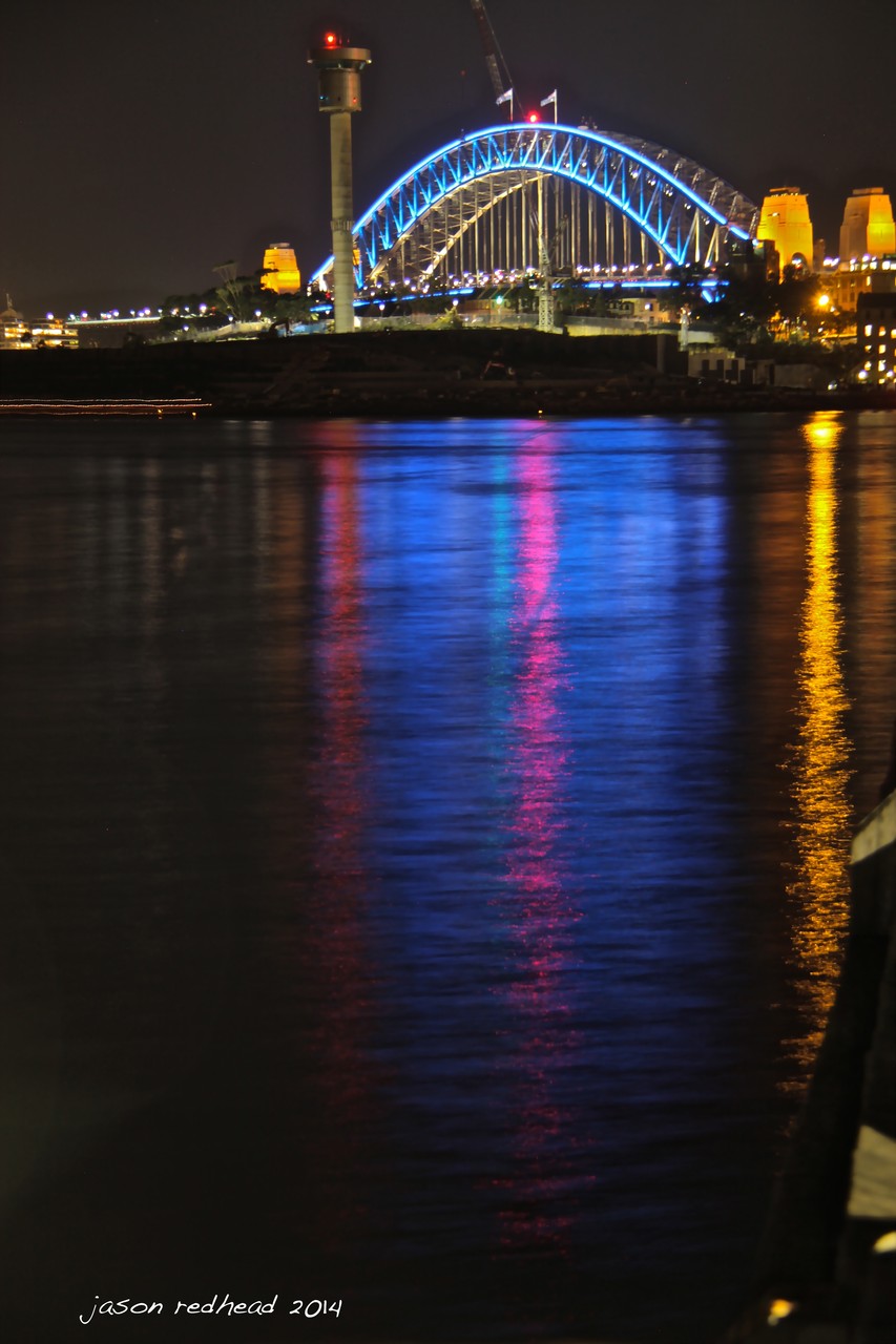  18-06-14 eight years in the making...; after eight long years the boys in blue finally win back the origin title and the bridge is showing its support, pyrmont, nsw 