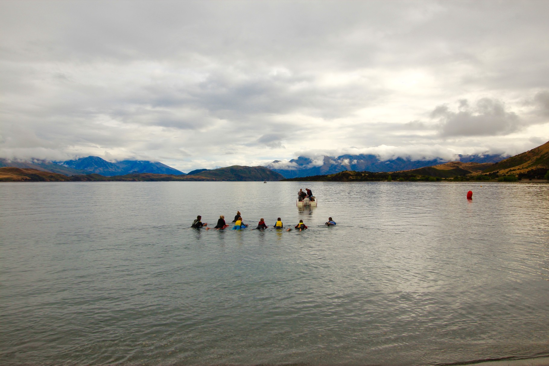 Eight knee boarders all at once. AMAZING