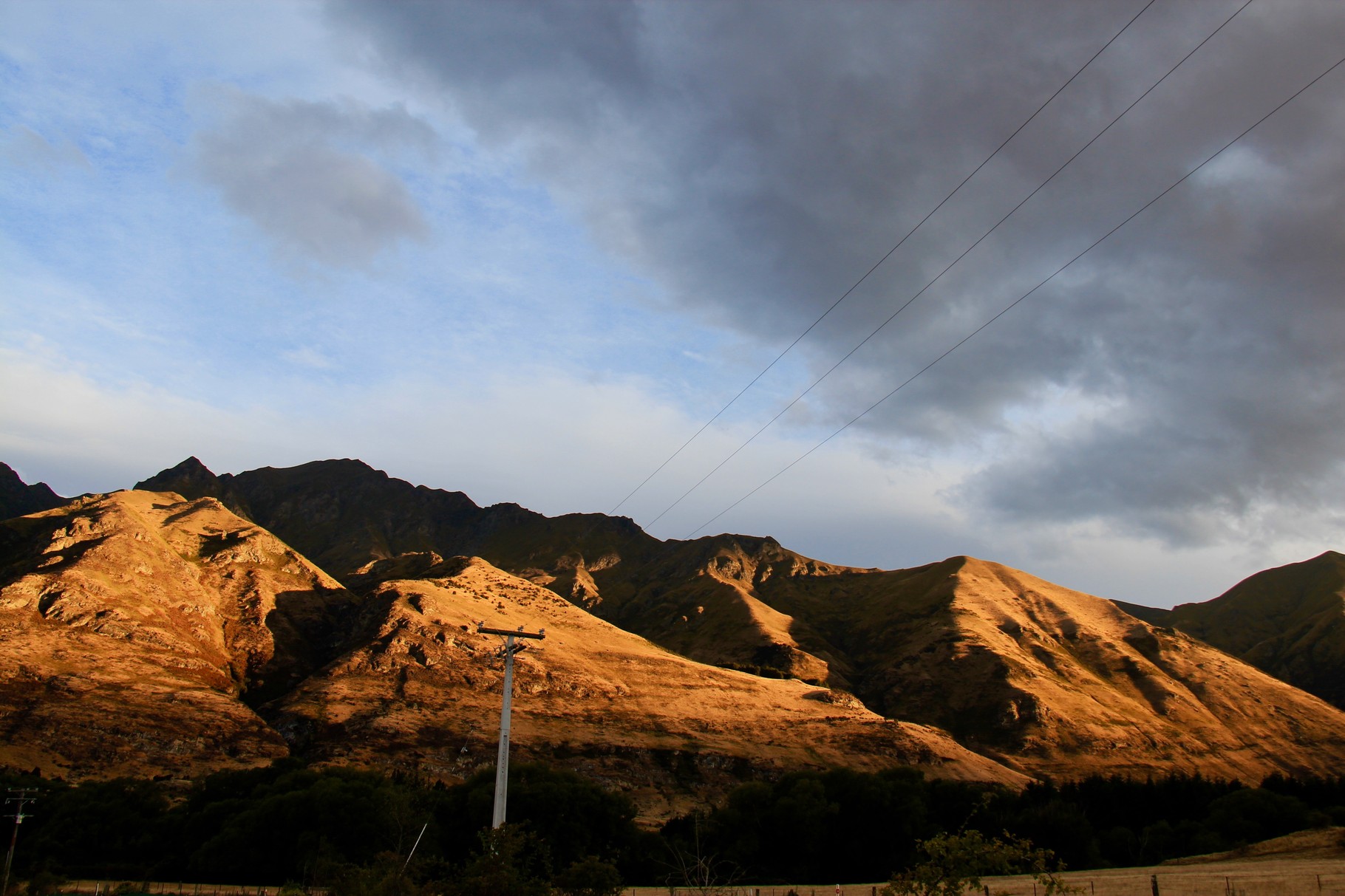 Last light over Mt Roy ranges