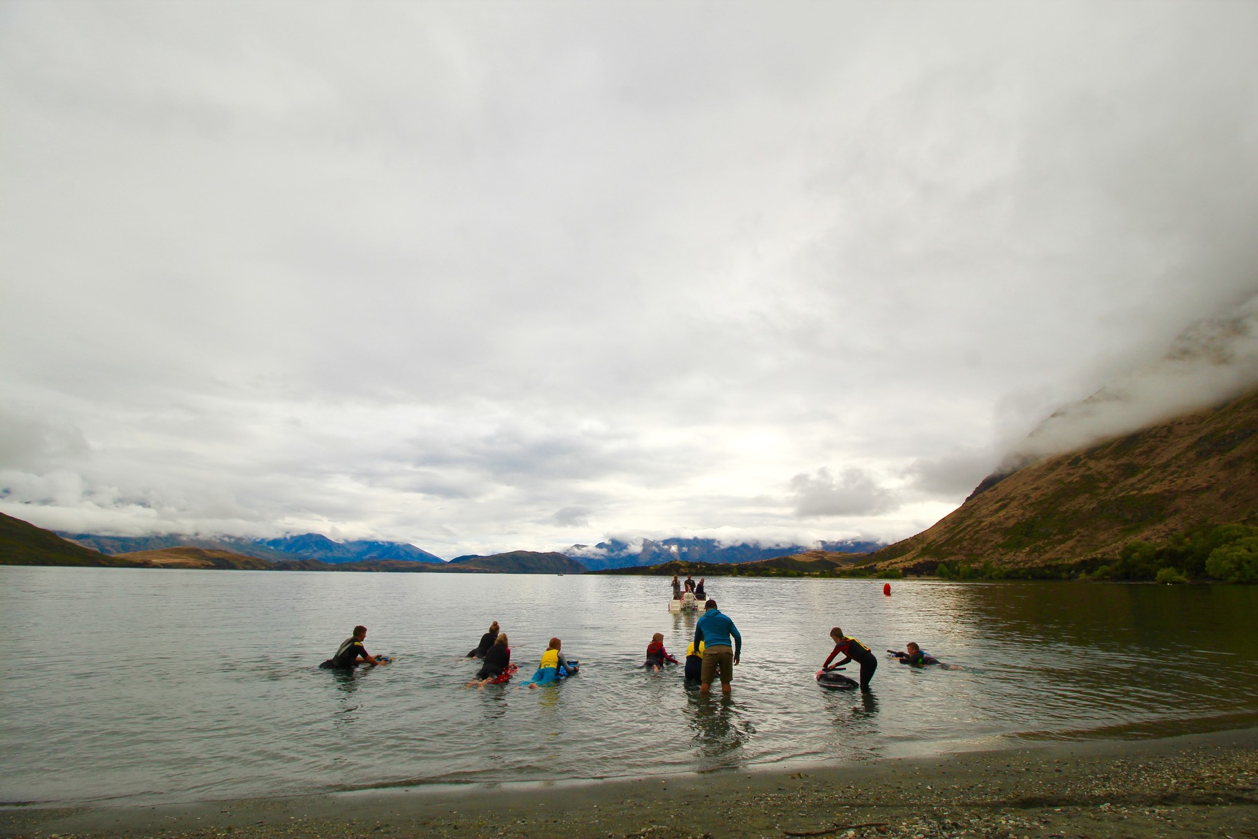 Eight knee boarders all at once. AMAZING