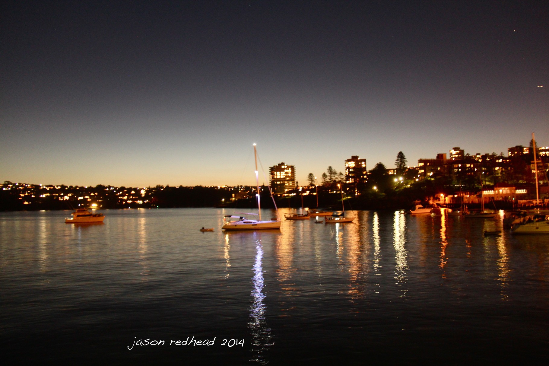  20-04-14 a literal second; this one second exposure captured a beautiful end to easter sunday on sydney's harbour and northern beaches. such a beautiful city! manly cove, nsw 