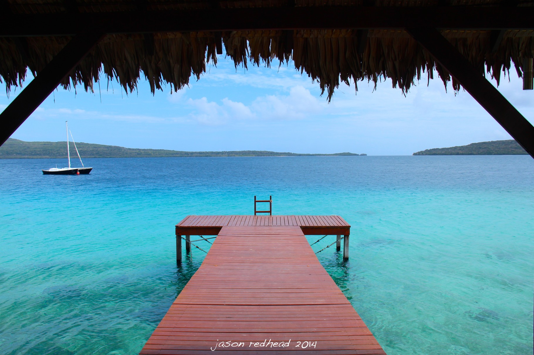  05-09-14 what an invite; with this invite, how could you not run and jump of the end into the clear, cool, refreshing waters of the south pacific? samoa point, efaté, vanuatu