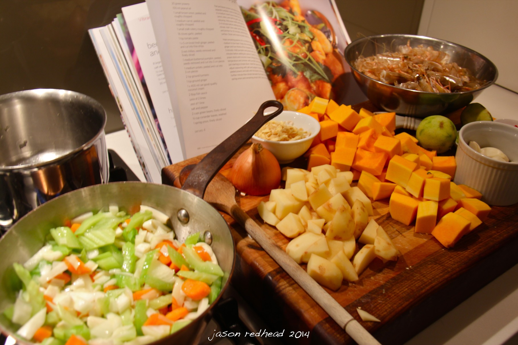  19-09-14 the next best thing; we couldn't get to north otago for roderick's birthday but the final result of this mise-en-place definitely makes up for it. thanks to beven and monique for the stunning cookbook, pyrmont, nsw