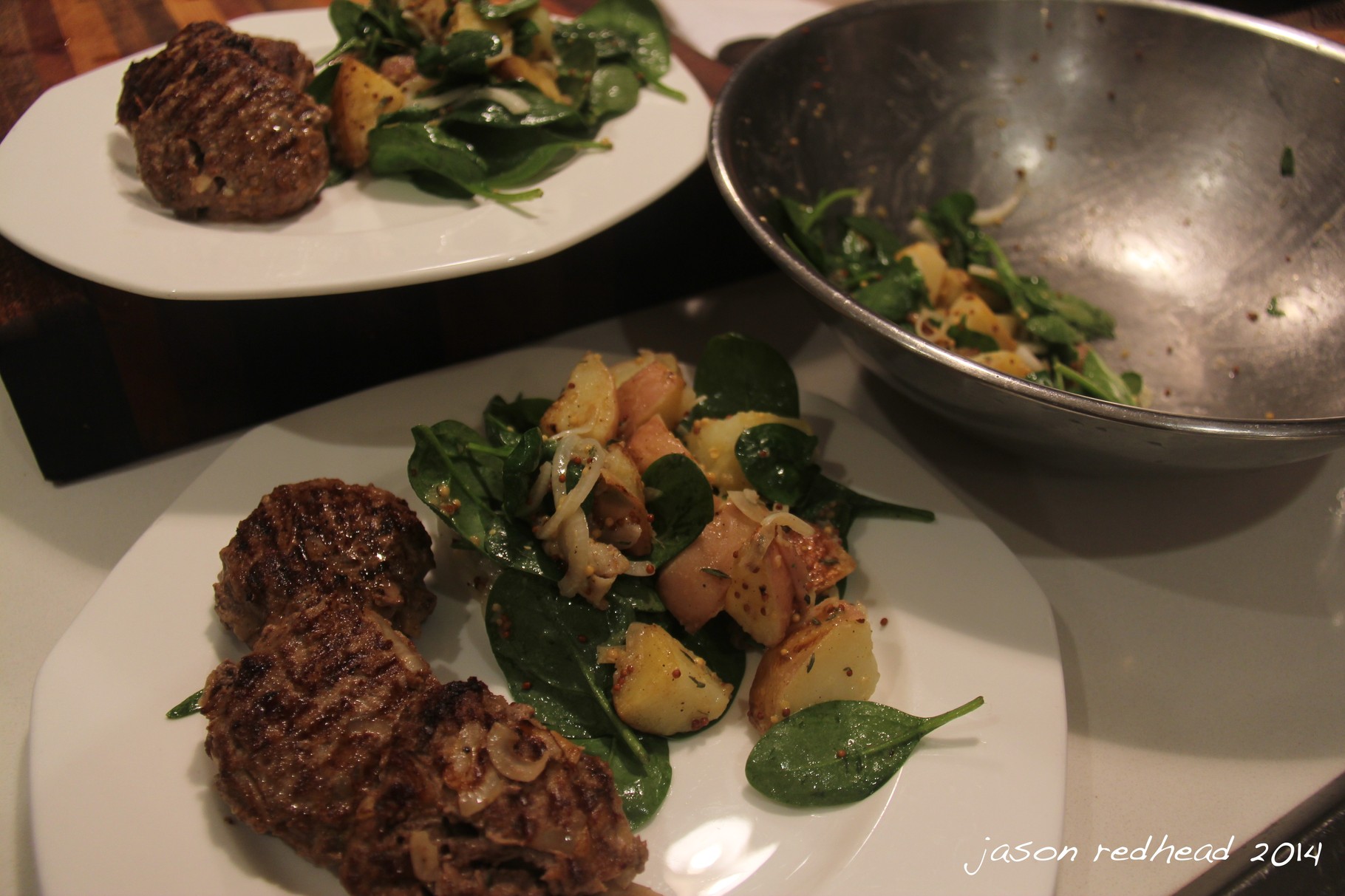  13-02-14 meat and three vege; does spinach count as a vege? it does now. delicious, pyrmont, nsw 