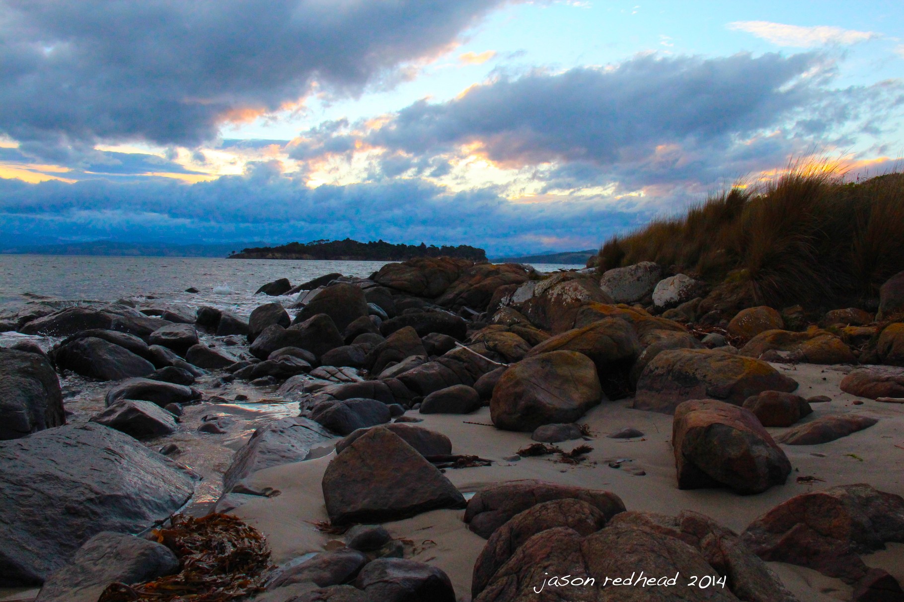  20-05-14 rugged enviroment; what a place to live, so much food, and wine and beaches and rocks and road kill, a stunny place to hang out. north bruny island, tasmania 