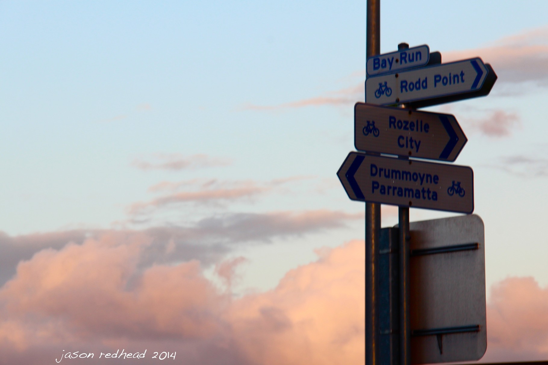  02-05-14 lost bikers; mmm...which direction will i bike home? maybe i'll just watch the sun go down while i decide. drummoyne, nsw 
