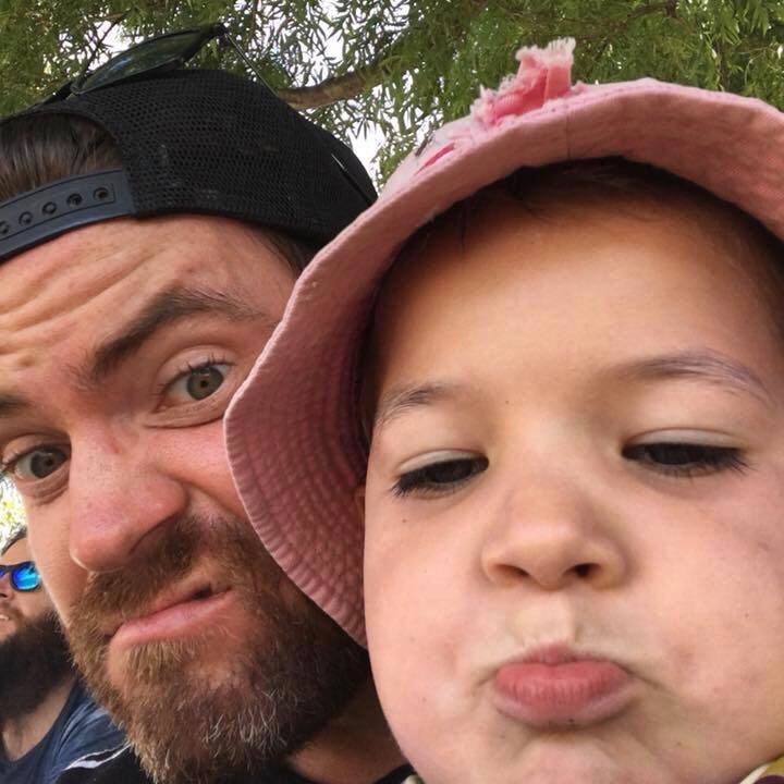 Pips and Uncle Jase playing with her mums phone!