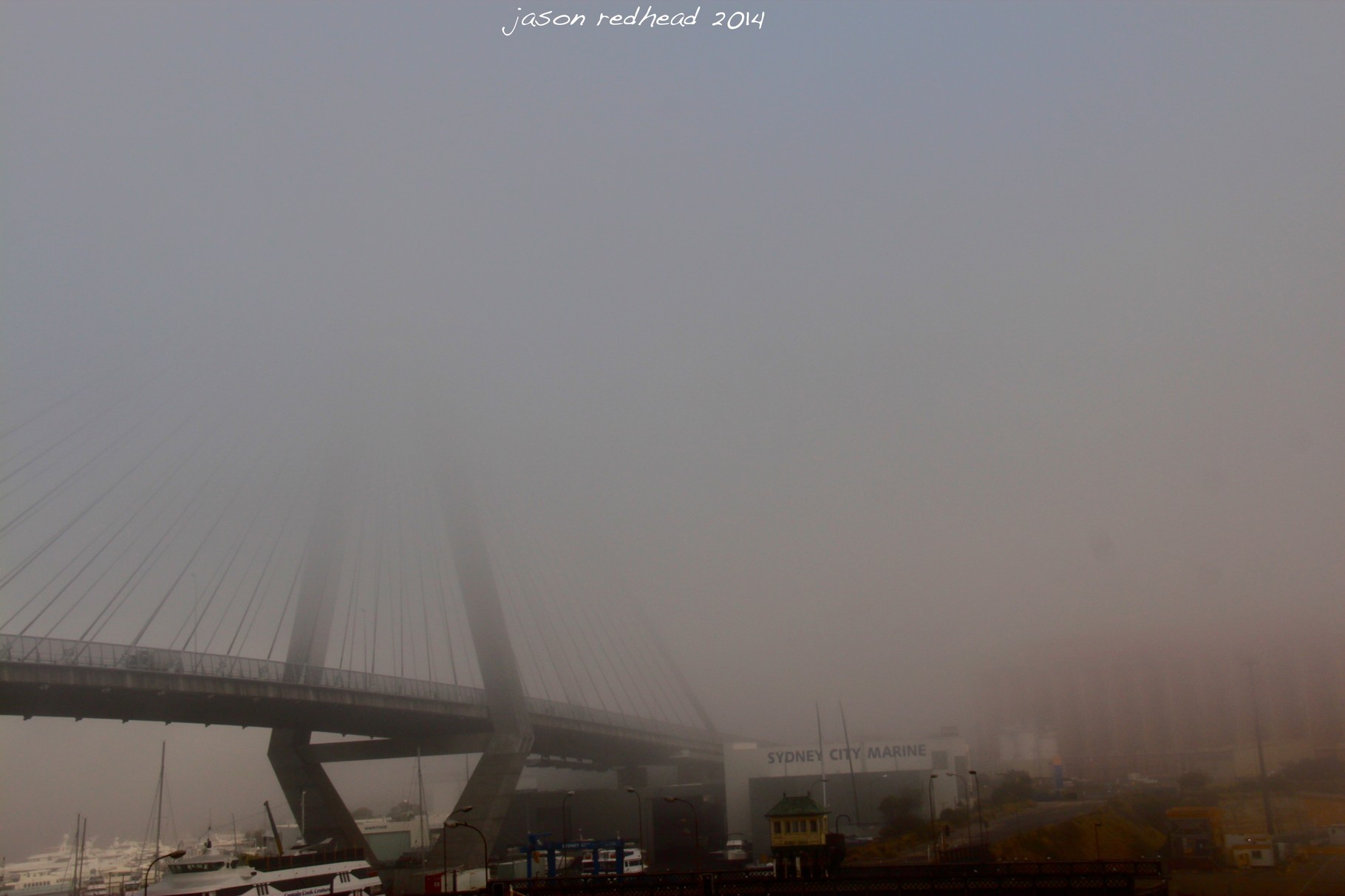  09-08-14 the foggy anzac; water vapour caused havoc to air, car and ferry travel in sydney this morning but it created a photographers paradise. pyrmont, nsw 