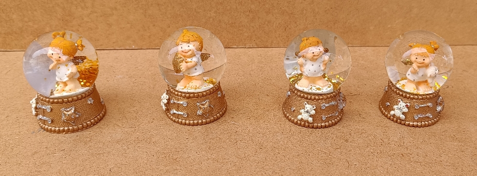 Bola de purpurina ángeles resina. Ref 14/265. 6X4. Consultar modelos disponibles