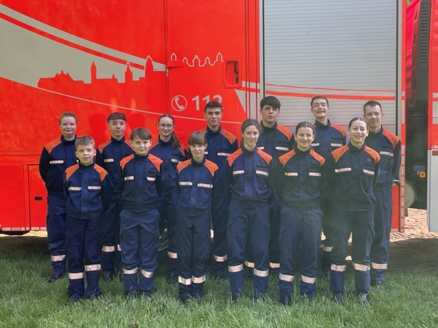 Gruppenbild Jugendfeuerwehr Paffrath/Hand (Stand 2023)