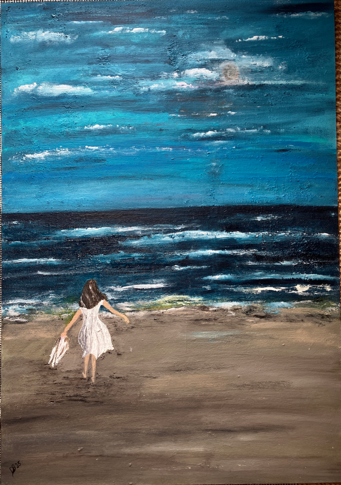 Strandmädchen 100 x 70 Acryl