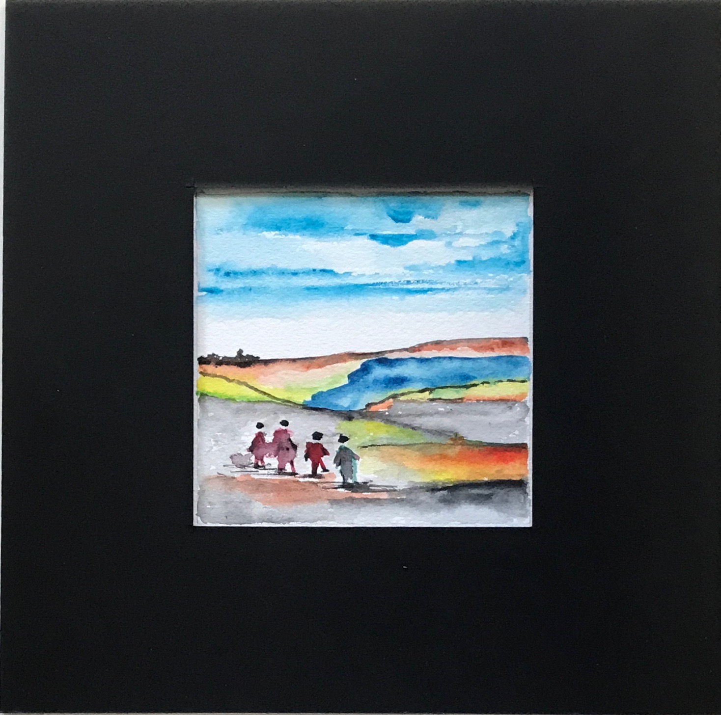 Strandtreiben 3 Aquarell
