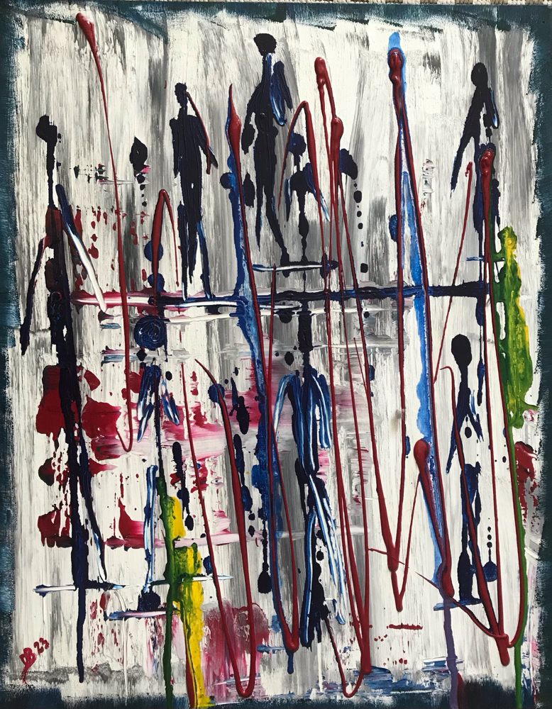 Acryl 38 x 48 Versammlung
