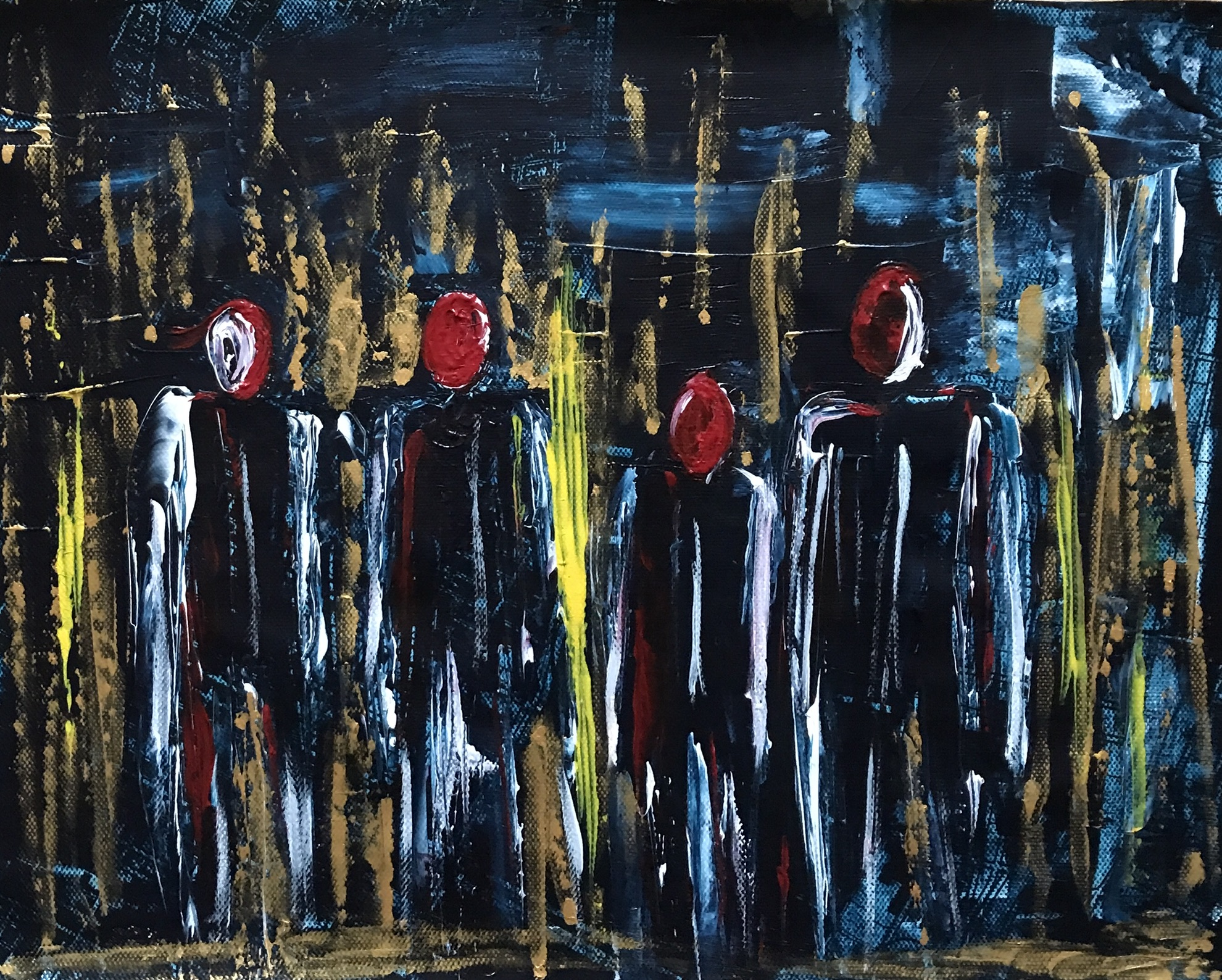 Blue Man Group. 30 x 50 Acryl