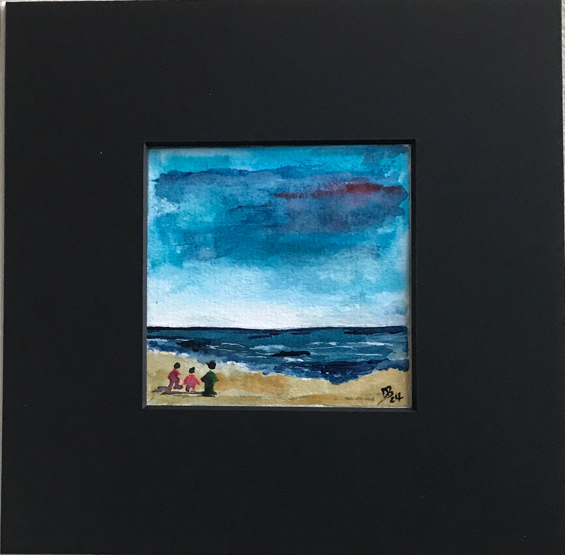 Strandtreiben 2 Aquarell