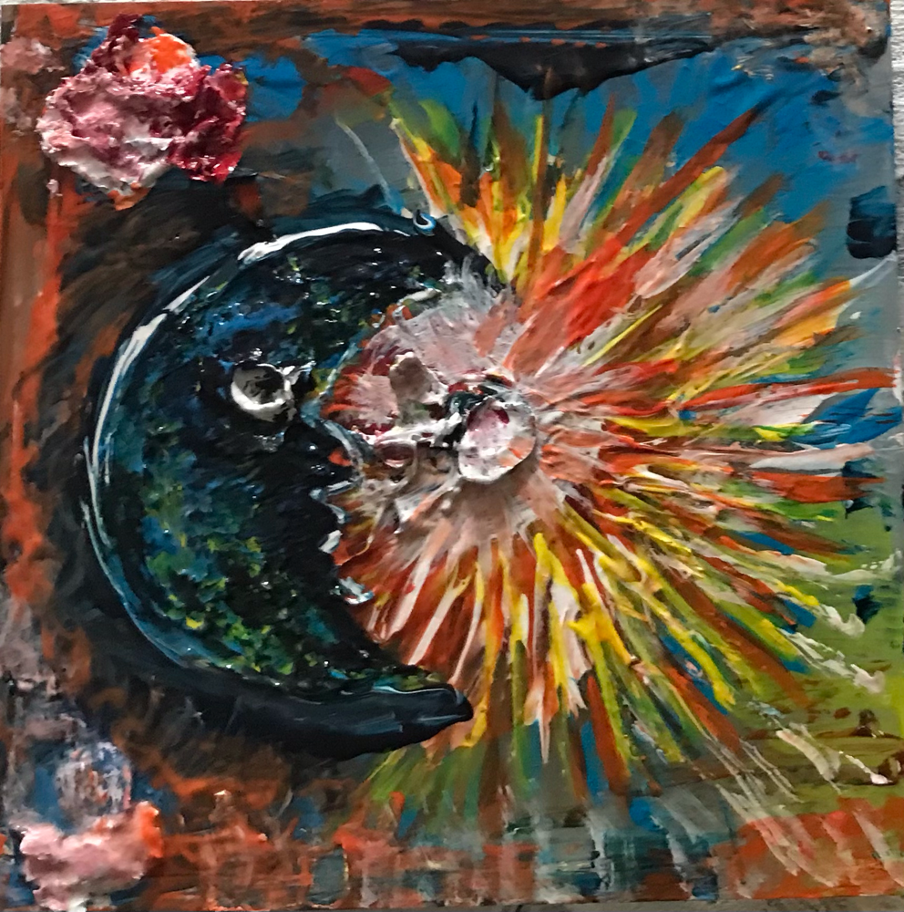 Sonne und Mond 10 x 10 Acryl