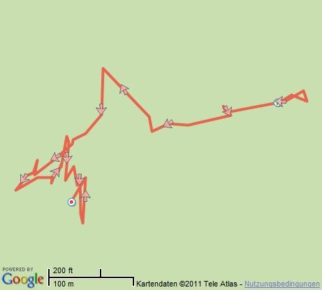 13.09.2011: Rif. di Rosetta - Rif. Treviso (hier spielte das GPS verrückt wegen der hohen Felsentürme)